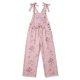 Pink Floral Overalls with Bow Straps